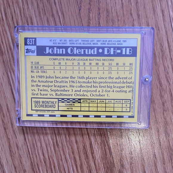 John Olerud Autographed Topps Card (MISC10) - Picture 2 of 2